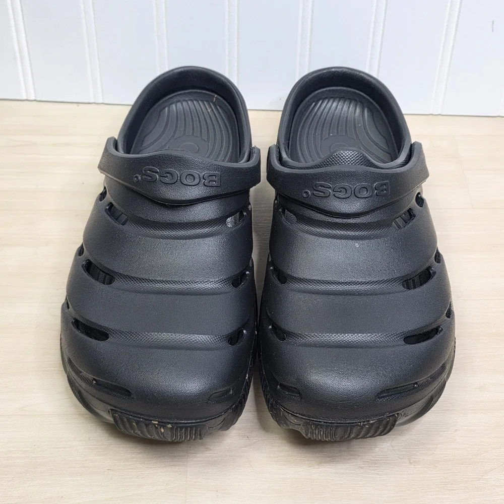 Bogs Boga Clog Mens 7 Womens 9 Black Waterproof Slip On Outdoor Shoes